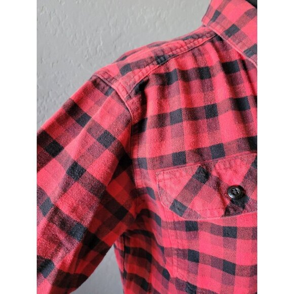 Columbia Red Plaid Long Sleeve Button Down Collared Regular Fit Size M Outdoor - Picture 4 of 10